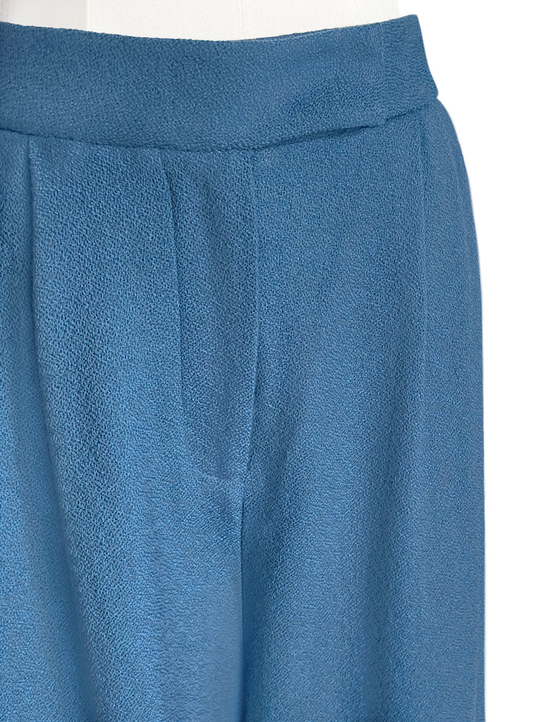 Last Chance! Vintage Blue Wide Leg Luxury Fine Wool Trousers