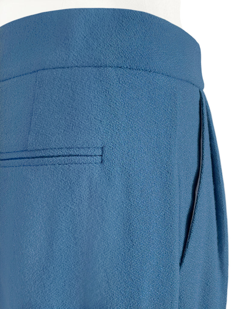 Last Chance! Vintage Blue Wide Leg Luxury Fine Wool Trousers