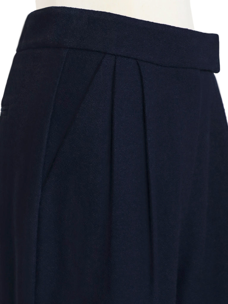 Last Chance! Dark Navy Wide Leg Luxury Fine Wool Trousers