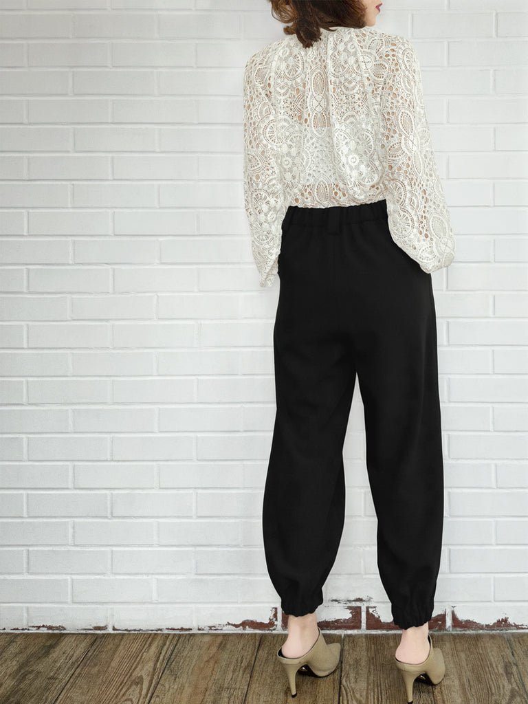 Last Chance! Black Casually Cool Ankle Jogger Trousers