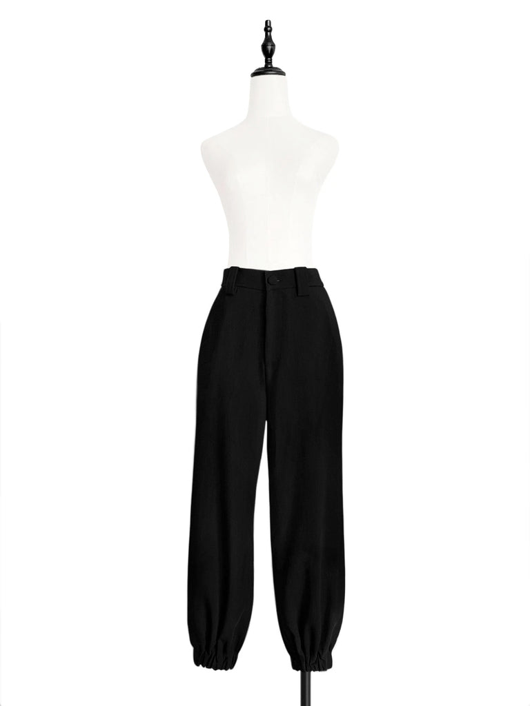 Last Chance! Black Casually Cool Ankle Jogger Trousers
