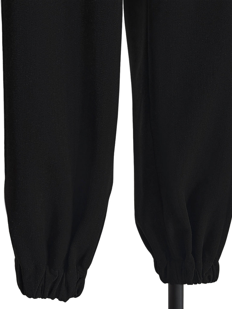 Last Chance! Black Casually Cool Ankle Jogger Trousers