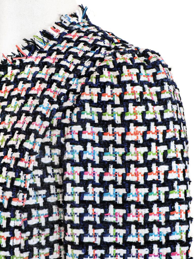 Surprise Sale! Colourful Raw Edges Patch Pocket Bouclè Tweed Jacket