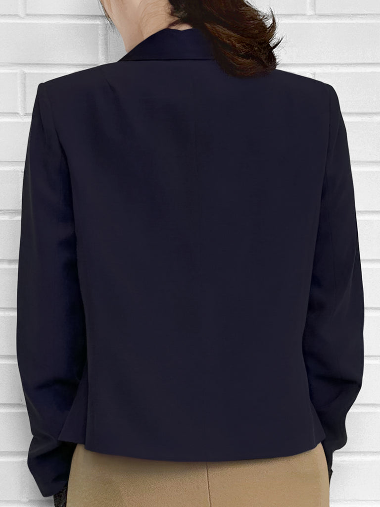Surprise Sale! Midnight Blue Single Breasted Tencel Suit Jacket