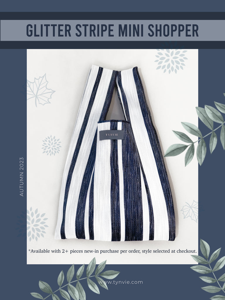 Limited Gift for purchase 2+ NEWIN - Glitter Stripe Mini Shopper
