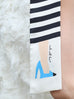 〔 T Y N V I E 〕Exclusive Stripe Illustrated Blue Heel Twilly Silk Scarf