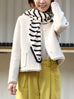 Ivory White Bouclè Wool Scalloped Trim Patch Pocket Jacket