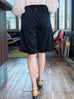 Black White Dash Striped Tailored Knee-Length Shorts