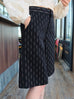 Black White Dash Striped Tailored Knee-Length Shorts