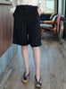 Black White Dash Striped Tailored Knee-Length Shorts