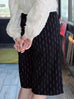 Black White Dash Striped Tailored Knee-Length Shorts