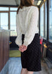 Embossed Floral Ruffle Collar Balloon Sleeve Wrappy Crop Blouse