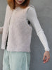 Soft White Shearling-Finish Pure Merino Wool Furry Gilet