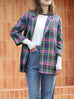 Pastel Tartan Quarter Sleeve Open Front Unlined Blazer