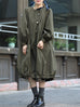 Olive Balloon Sleeve Lightweight Showerproof Drawstring Parka