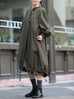Olive Balloon Sleeve Lightweight Showerproof Drawstring Parka