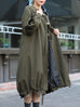 Olive Balloon Sleeve Lightweight Showerproof Drawstring Parka