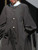 Black Balloon Sleeve Lightweight Showerproof Drawstring Parka