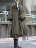 Olive Balloon Sleeve Lightweight Showerproof Drawstring Parka