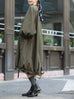 Olive Balloon Sleeve Lightweight Showerproof Drawstring Parka