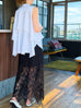 White Pure Cotton Cascading Ruffle Sleeveless Longline Blouse