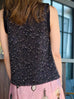 Onyx Lustre Weave Silk-Trim Layered Textured Sleeveless Top