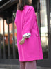Neonberry Pink Pure Wool Oversized Button Front Coat