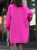 Neonberry Pink Pure Wool Oversized Button Front Coat