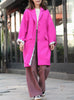Neonberry Pink Pure Wool Oversized Button Front Coat