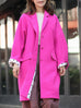 Neonberry Pink Pure Wool Oversized Button Front Coat
