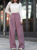 Pink Corduroy Pleated Pocket Detail Wide Leg Trousers