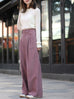 Pink Corduroy Pleated Pocket Detail Wide Leg Trousers