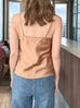 Caramel Lustrous Silk Lace Trim Adjustable Strap Camisole