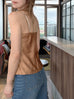 Caramel Lustrous Silk Lace Trim Adjustable Strap Camisole