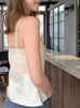 Ivory Lustrous Silk Lace Trim Adjustable Strap Camisole