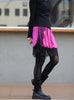 Vivid Fuchsia Satin Lace-Trim Elastic Waist Party Skirt