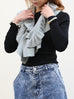 Greyish Green Luxe Cashmere Ruffle Collar Wrap