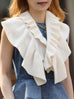 Creamy White Luxe Cashmere Ruffle Collar Wrap