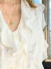 Ivory Broderie Double Breasted Ruffles V-neck Crop Top