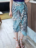 New Colour! Blue Mixed Animal Print Ruffle Hem Wrap Midi Skirt