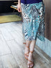 New Colour! Blue Mixed Animal Print Ruffle Hem Wrap Midi Skirt