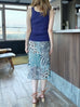 New Colour! Blue Mixed Animal Print Ruffle Hem Wrap Midi Skirt