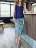 New Colour! Blue Mixed Animal Print Ruffle Hem Wrap Midi Skirt