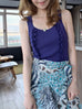 Violet Ash Pointelle Ruffle Trim Knitted Camisole Top