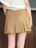 Honey Khaki Structured Cargo Pocket Pleated Short Skort