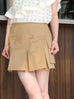 Honey Khaki Structured Cargo Pocket Pleated Short Skort