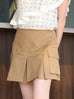 Honey Khaki Structured Cargo Pocket Pleated Short Skort