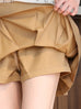 Honey Khaki Structured Cargo Pocket Pleated Short Skort