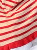 New colour! Red Stripes Ruffle Trims High Neck Knitted Cape Warmer