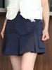 Midnight Blue Structured Cargo Pocket Pleated Short Skort
